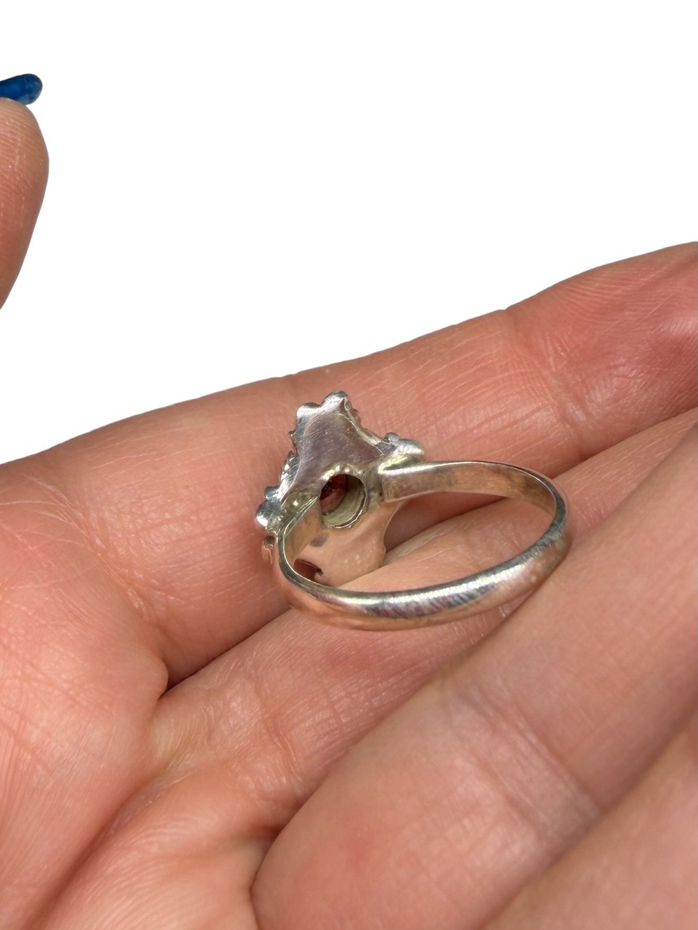 Garnet Ring Size 7 Solid 925 Sterling Silver - Picture 7 of 8